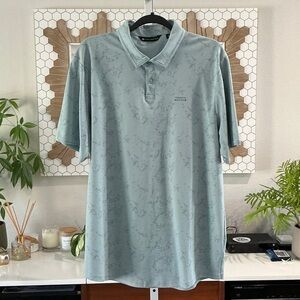 Travis Mathew Sky Blue Patterned Polo Shirt